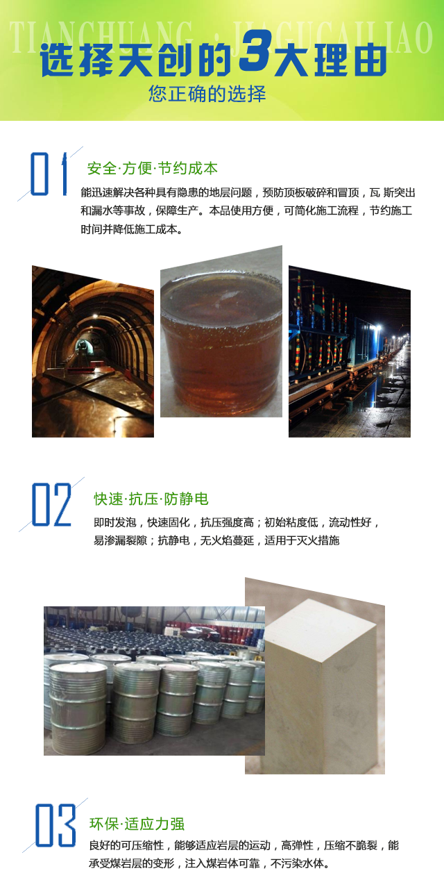 无机加固材料,有机加固材料,充填材料,矿用封孔材料